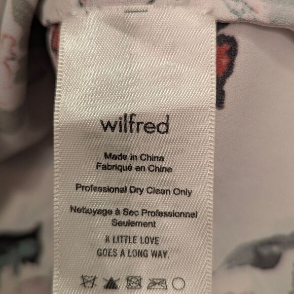 Aritzia Wilfred ivory floral Cambrai Blouse size S Floral Women's Top Boho White - Picture 8 of 12